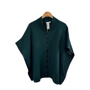 Chico’s Green Zip-Up Poncho | NWT | Medium | Cozy Layering Sweater